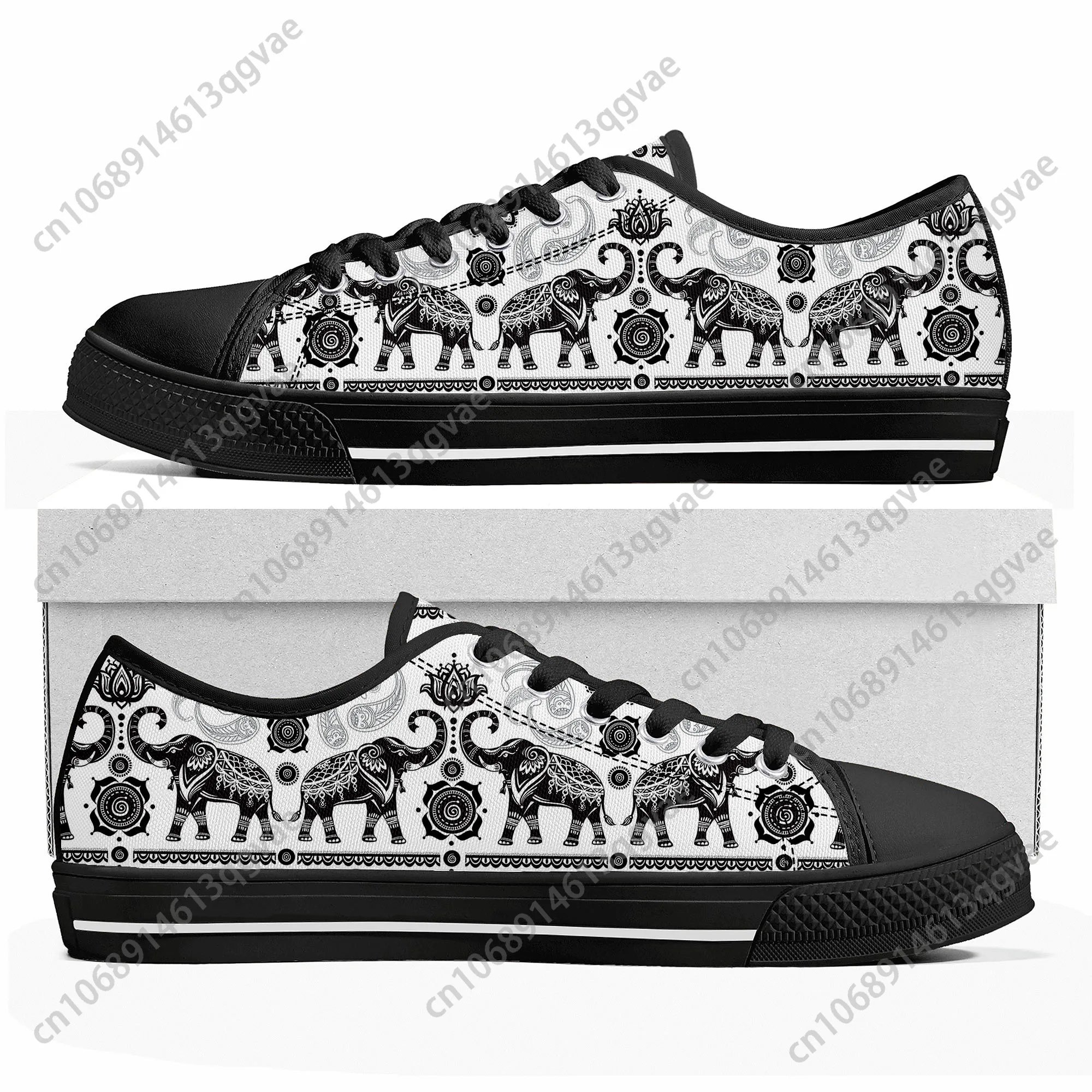 New Elephant Print Low Top High Quality Sneakers Mens Womens Teenager Tailor-made Shoe Canvas Sneaker Casual Couple Shoes