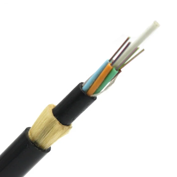 ADSS Cabo optica fibre Double PE jacket All Dielectric Self Supporting Aerial single mode 24 core outdoor Fiber Optic Cable