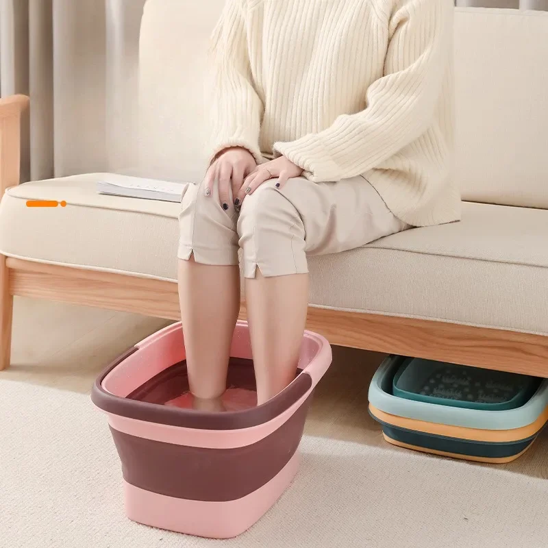 Foldable Footbath Massage Bucket Soaking Bucket Folding Basin Spa Foot Bath Bucket Household Sauna Bathtub Pedicure Bath Bathtub