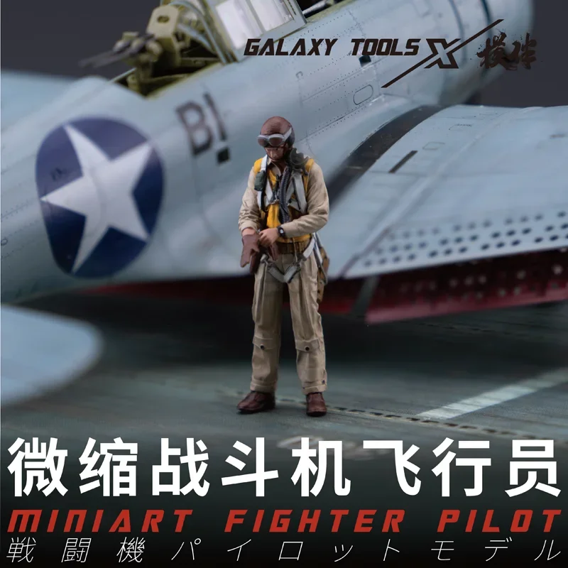 Galaxy F48017-26 Miniart Fighter Pilot 3D Print Figure Model Rakitan Suku Cadang Bangunan 1/48 Untuk Model Militer DIY