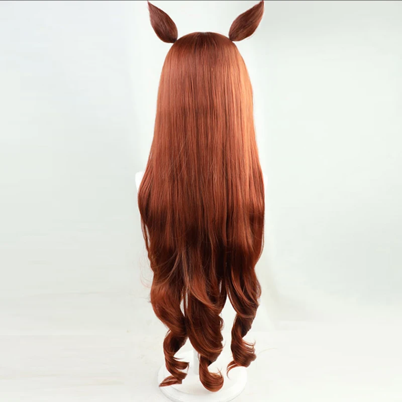 アニメウマ娘プリティーダービー馬術師コスプレウィッグ耳尾ハロウィンパーティー小道具人工毛耐熱繊維 + ウィッグキャップ