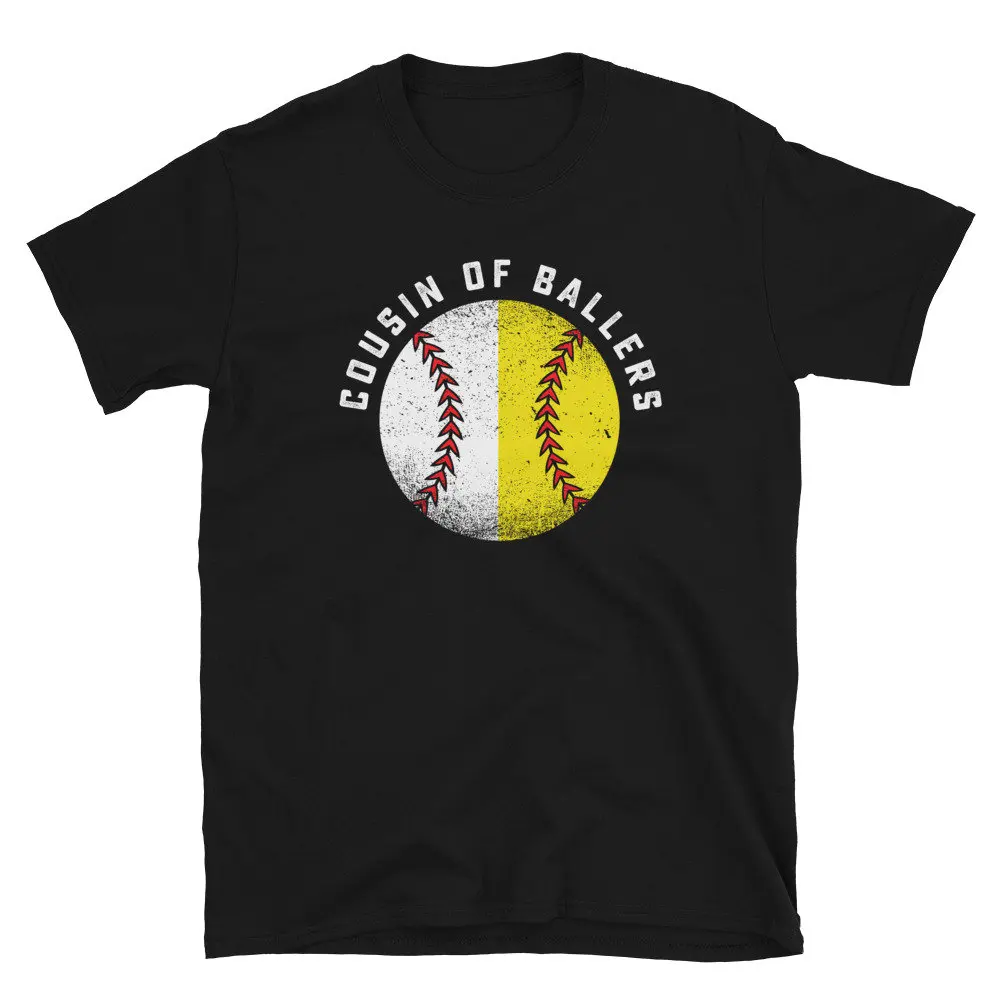 Cousin Of Ballers T Shirt A Softball Player And Baseball Unique Sports