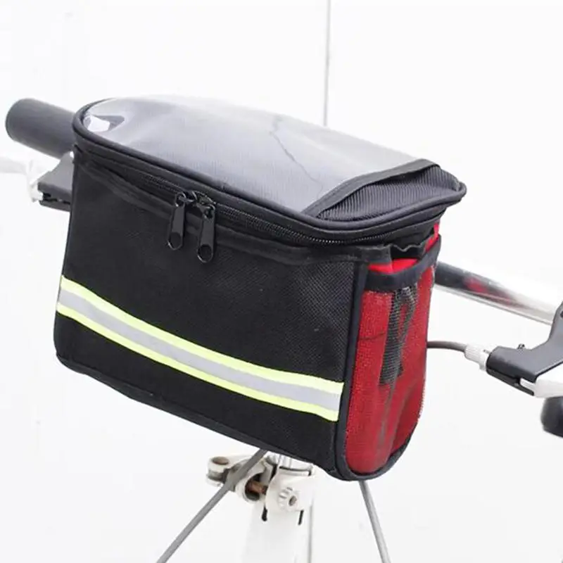 

2025 New Hot Sale Cycle Bike Bicycle Insulated Front Bag Handlebar Basket Cooler with Reflective Strip