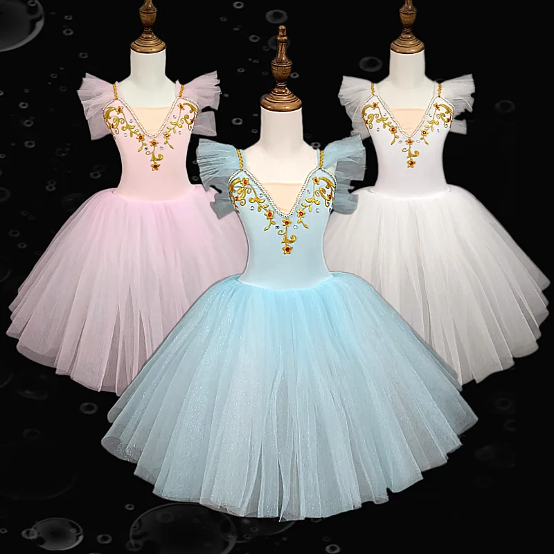 أزياء الأطفال يوم الباليه اللباس الاطفال توتو منتفخ ملابس الرقص فساتين الأميرة الفتيات الصيف أداء الملابس فتاة Vestidos