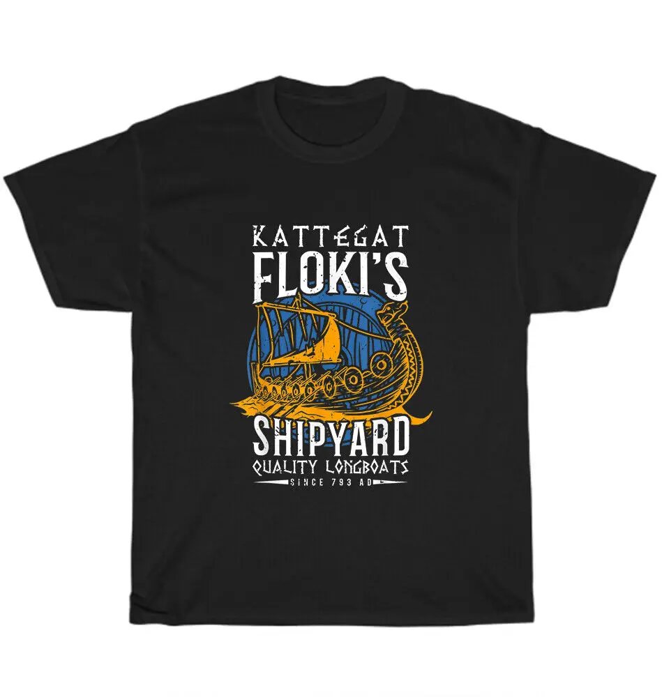 Kattegat Floki's Shipyard Nordic Norse Mythology Viking T-Shirt Unisex T-shirts Cotton Luxury Brand Vintage Oversized