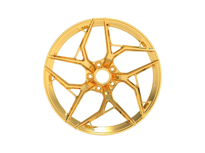 Five Spokes Gold Monoblock Forged Car Wheel Rims 20x8.5 Inch 5*114.3 Aviation Aluminum Alloy 6061-T6 Car Hubs New Condition