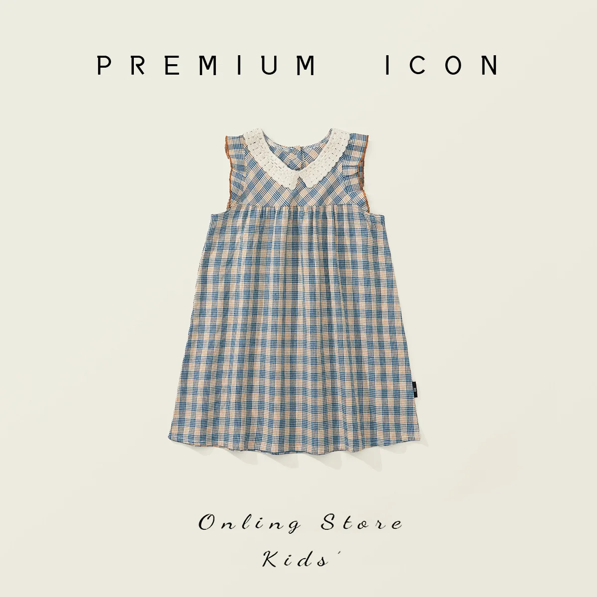 2024 Summer 2-8 Years Girls Casual Comfortable Cotton Plaid Sleeveless Dress