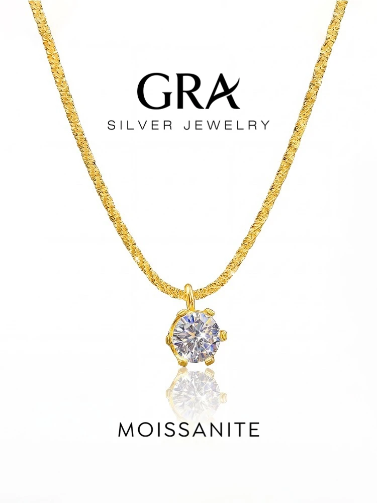 GRA Fashion Real 1CT Moissanite Diamond Cross Pendants Necklace for Women 925 Sterling Silver Engagement Anniversary Jewelry