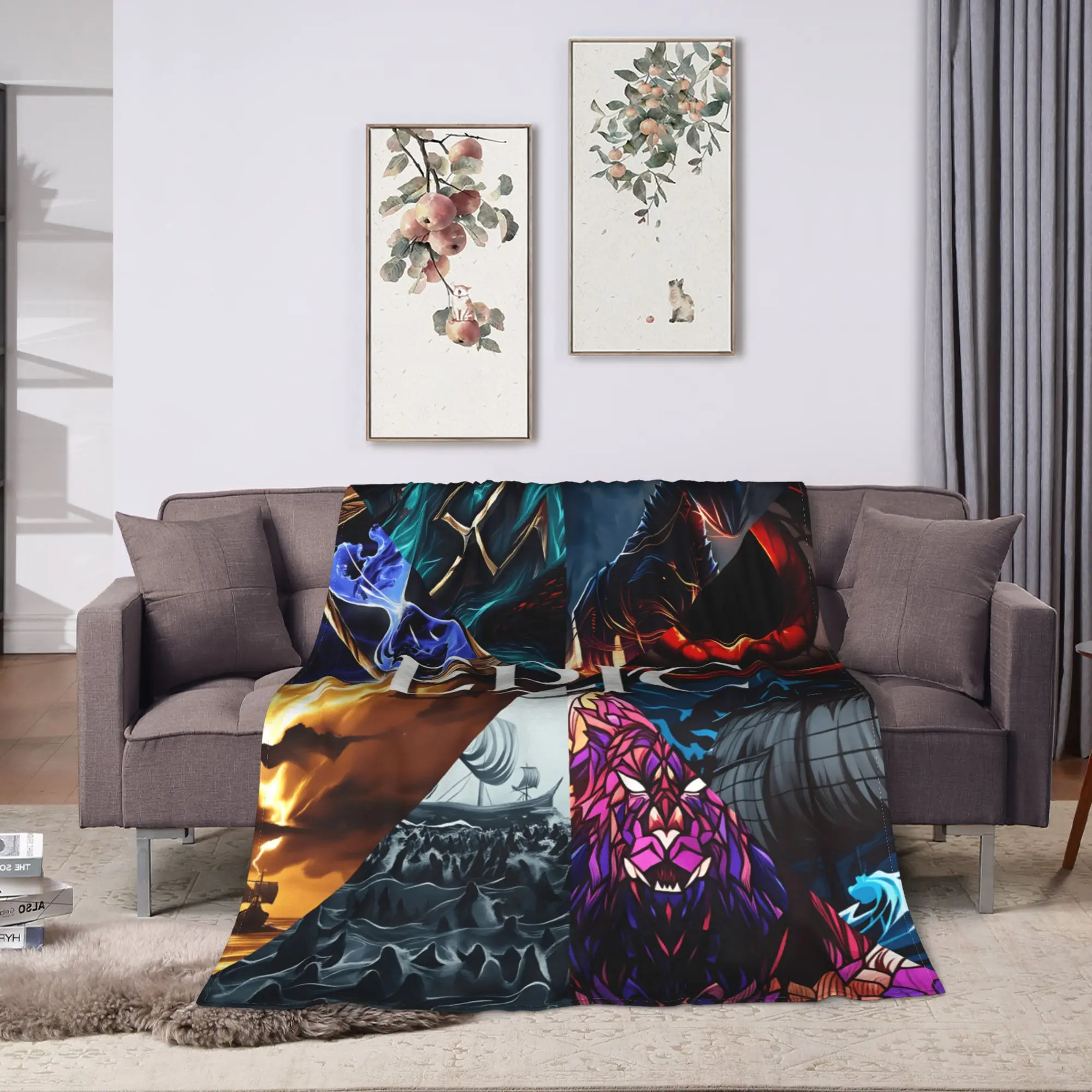 E-Epic The Musical Flannel Blanket Kids Adults  Warm Cozy Throw Blanket Spring Chair Bedspread Sofa Bed Cover