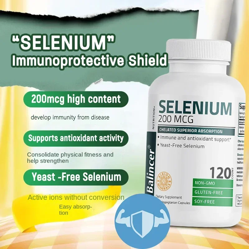 Balincer Organic Selenium Vitamins - Highly Absorbable Vitamin D for Heart, Bone & Immune Health - Non-GMO, 120 Capsules