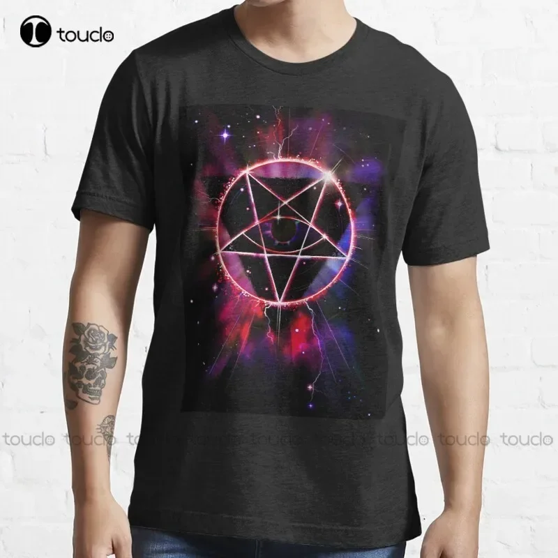 New Space Demon 2049 - Evil Synthwave Sigil T-Shirt Short Sleeve Shirts For Men Cotton Tee Shirt S-6Xl