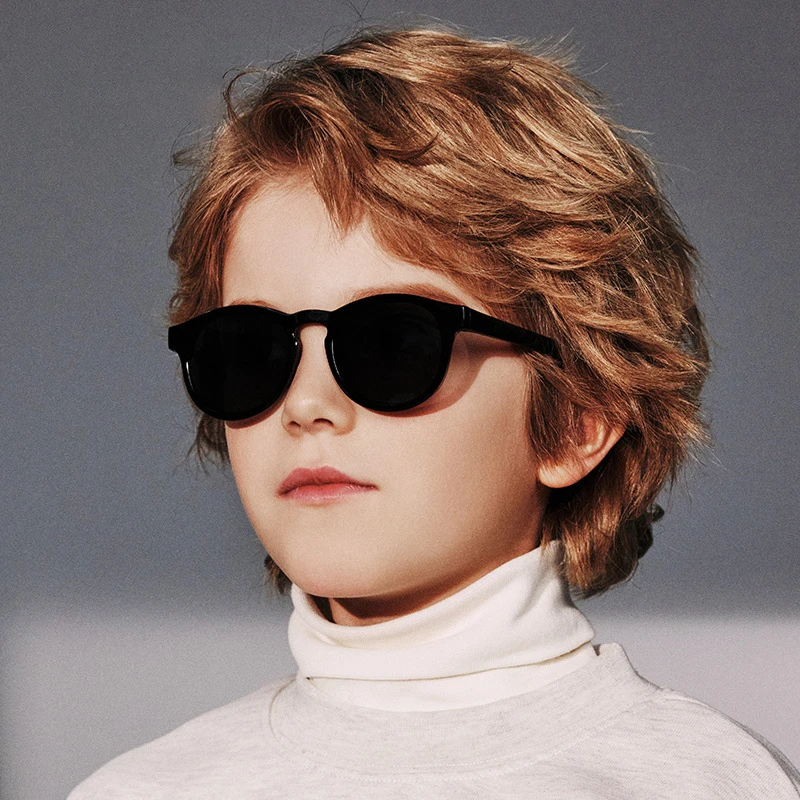 New Fashion Round Polarized Children Sunglasses Boys Girls Light Weight Silicone Sunshade Outdoor Anti Glare Kids Glasses