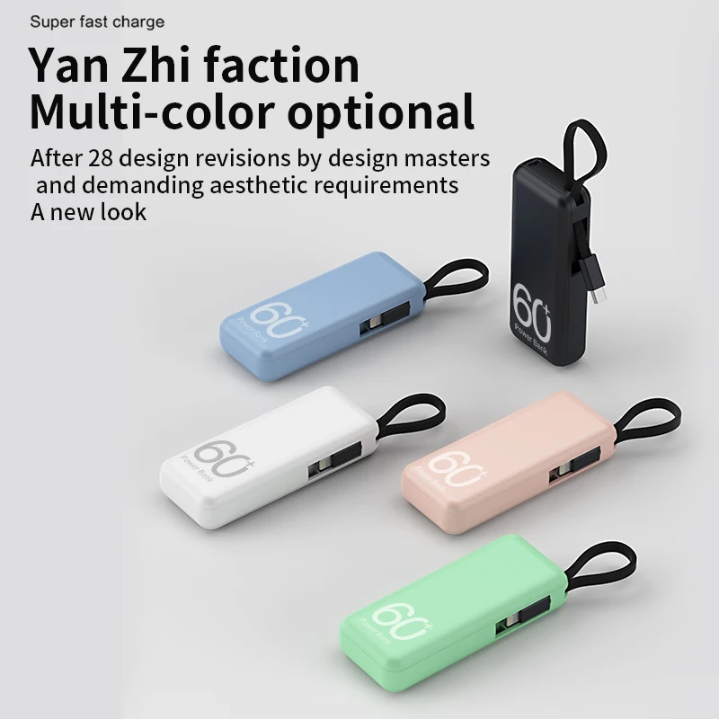 

Mini Power Bank 5000mAh Cellphone Fast Charging External Battery For Iphone Portable Emergency Own Line Powerbank For Huawei