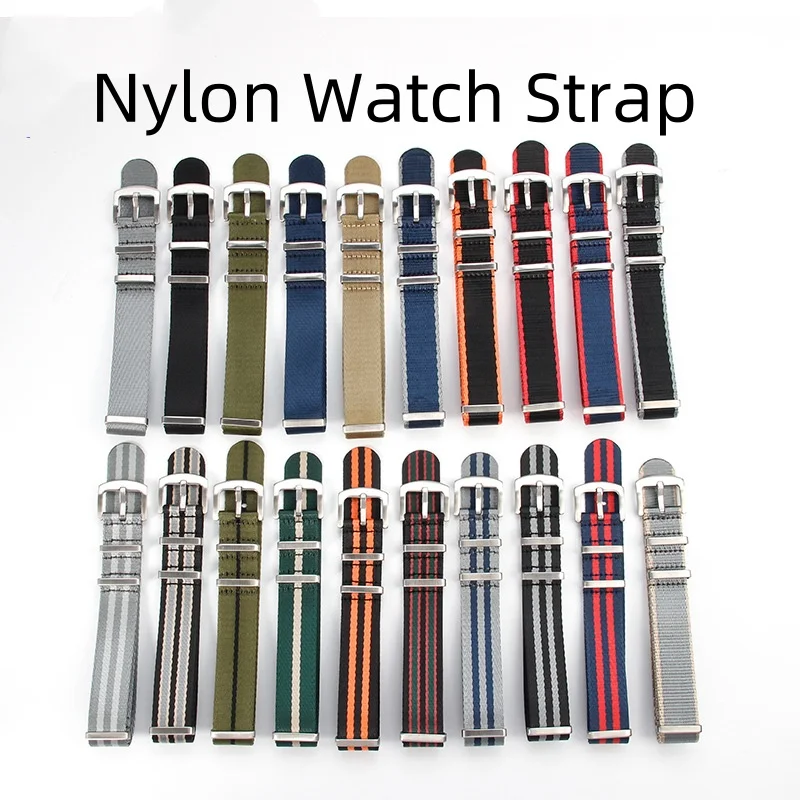 20mm 22mm High Quality Durable Nylon Canvas Watch Strap Replacement for Universal Sport Waterproof Watch Band Bracelet Accessory