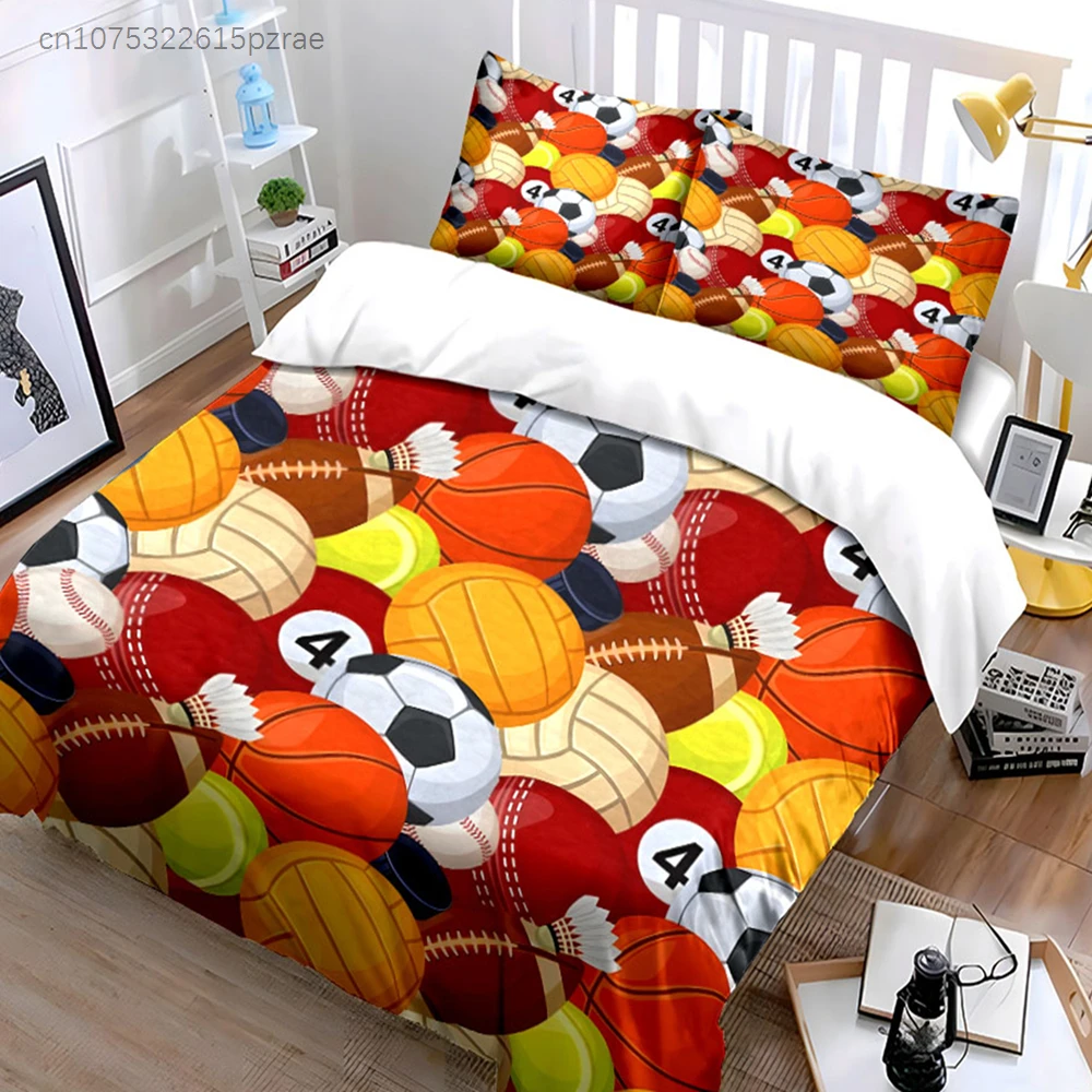 Sports Theme Three-Piece Set Multiple Sizes kid's And adults' Bedroom Exquisite 3PC Bedding set, Gift