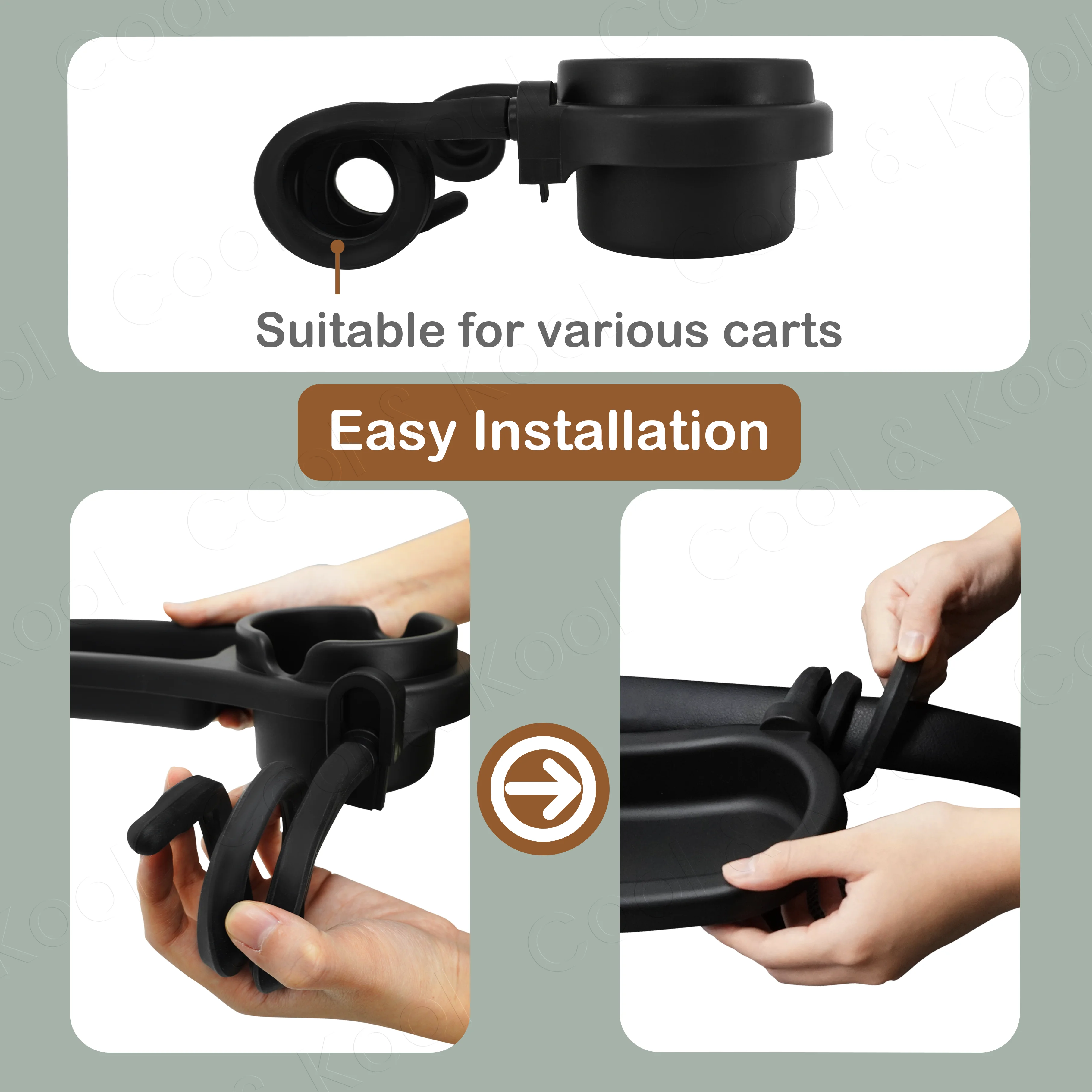 Spiral Clip Baby Silicone Snack Holder for Stroller, Universal Non-Slip Cup & Food Tray to Keep Items Secure - view 4