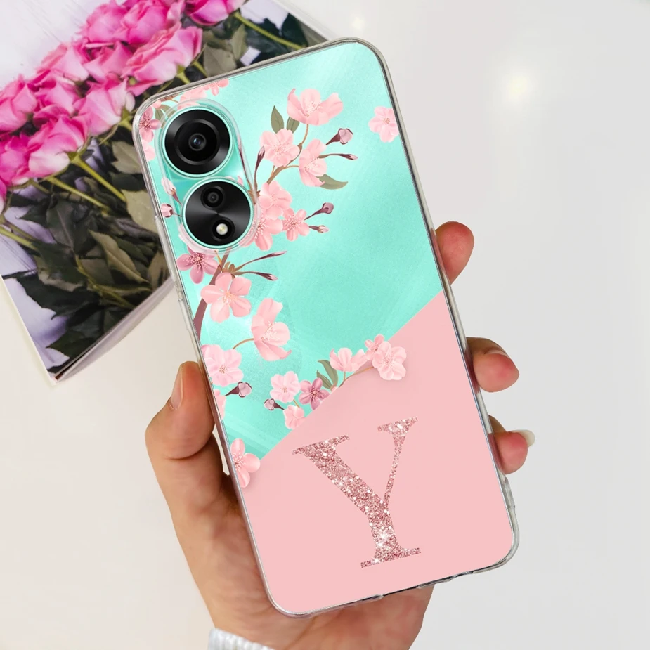 For Oppo A78 4G Case CPH2565 Stylish Letters Cover Clear Silicone Phone Case For Oppo A78 5G A 78 OppoA78 Back Cover Soft Fundas