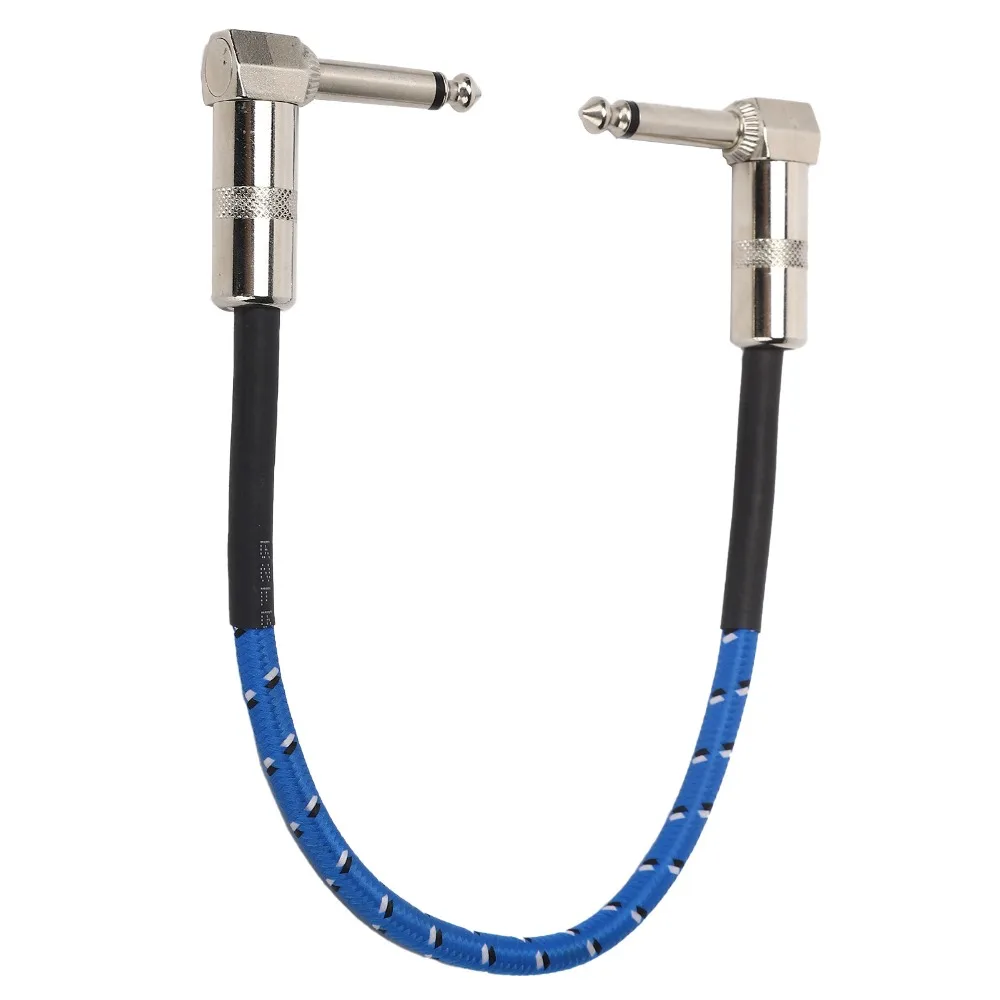 Durable Mono 6.35mm to 6.35mm Guitar Effect Pedal Cables Right Angle Plug Instrument Cable Connecting Line Cable Music Equipment