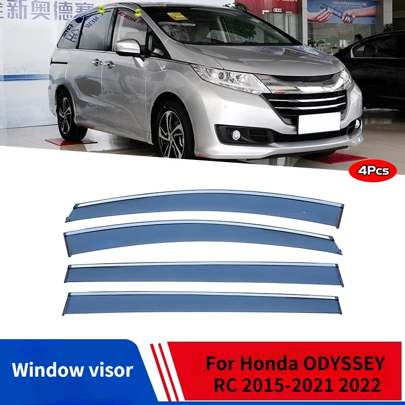 

Автомобильные дефлекторы от дождя для Honda ODYSSEY RC 2015-2021 2022, оконные козырьки, ветрозащитные козырьки от дождя, хромированные аксессуары