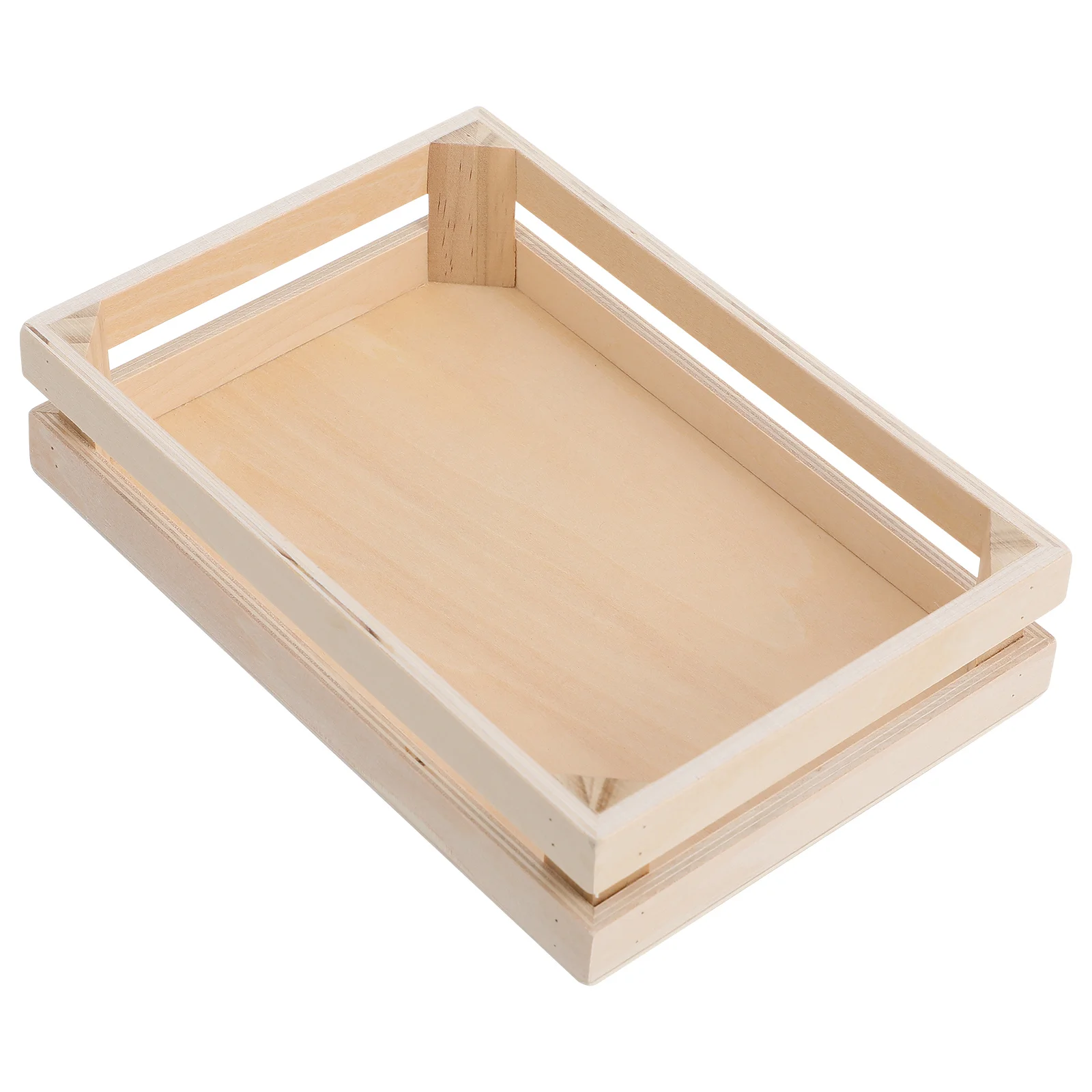 Cesta organizadora pequeña de madera, almacenamiento ligero rectangular para el hogar, oficina, dormitorio, cesta de madera, contenedores de madera para almacenamiento