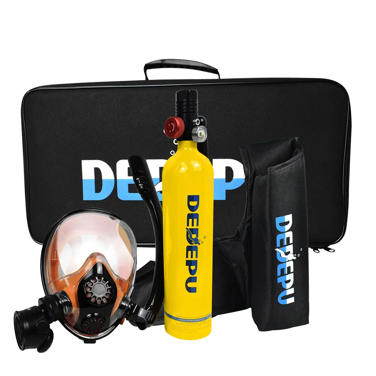 

1L Diving Scuba Tank Oxygen Tank Snorkeling Portable Lung for Under 15-25 Minutes Scuba Diving Mask Combination