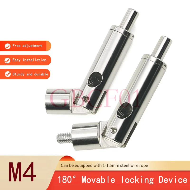 

180° Swivel Lock Clip Wire Rope Cable Gripper Copper Pull Head M4 Thread Hanging Clamp Lighting Hardware Accessory