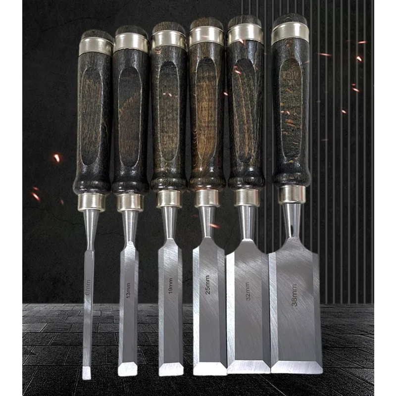 Wood Carving Knife Chisel 6/10/12/19/25/32mm Carpentry Flat Chisels Woodworking DIY Professional Sculptural Cutter Woodcut Tools