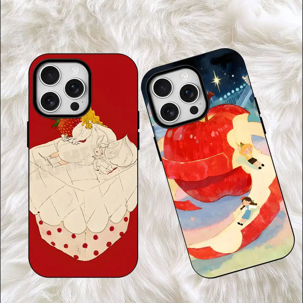 

Retro child Illustrations Slim Matte Magnetic For Case For Iphone 17,16,15,14,13,12,11 Pro Max Mini Plus New Frosted Soft Shell