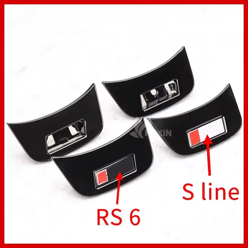 1Pcs Legering Auto Stuurwiel Logo Embleem Sticker Sticker Sticker Sticker Voor Audi Sline Sport A3 A4 A5 Q3 Q5 Rs3 Rs5 S3 S4 S5