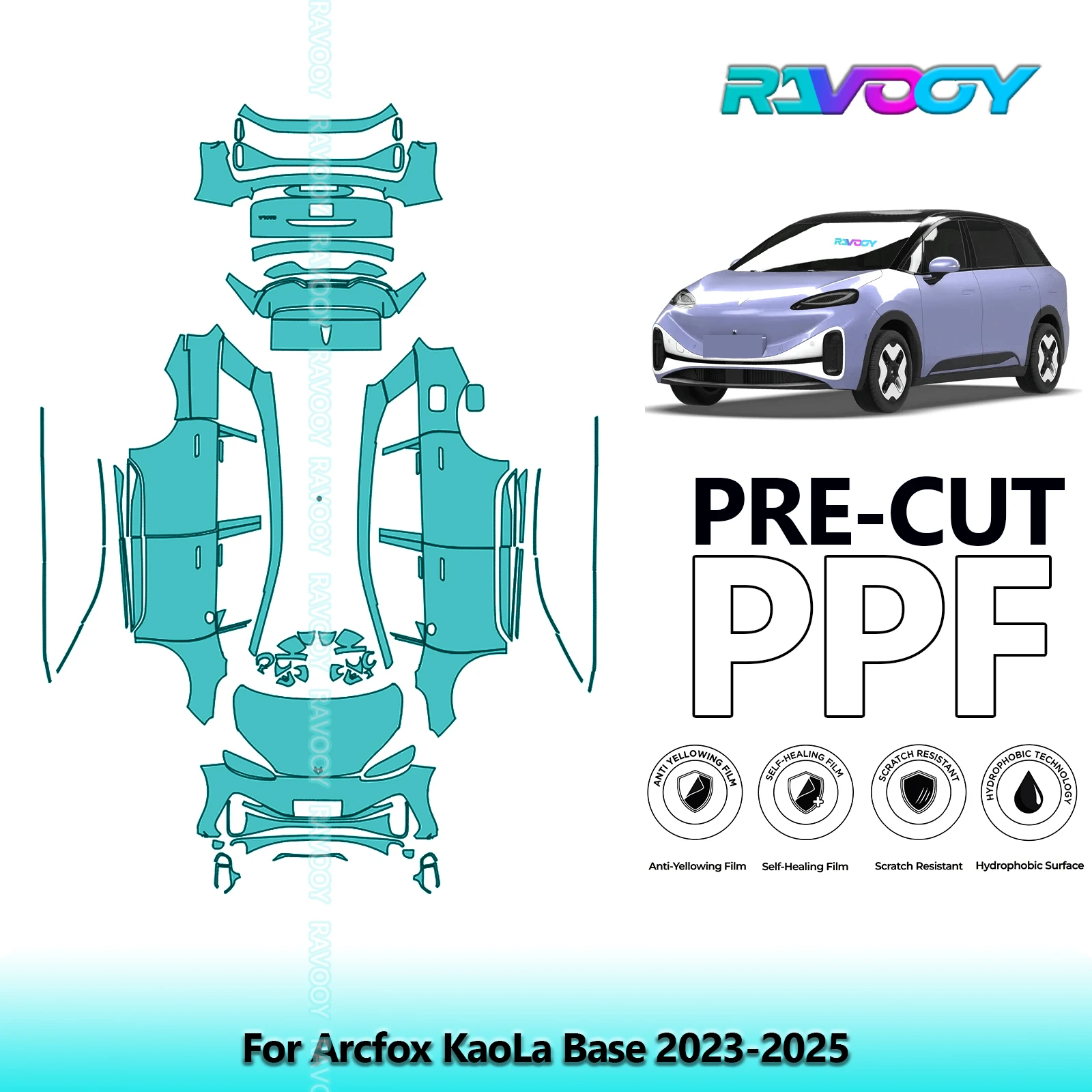 

Full Vehicle Clear Bra Precut PPF Paint Protection Film For Arcfox KaoLa Base 2023-2025