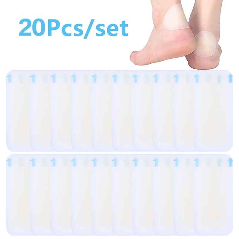 

20pcs Blister Plasters Invisible Hydrocolloid Gel Blister Bandages Blister Cushion Pad For Heel Foot Toe And Guard Skin