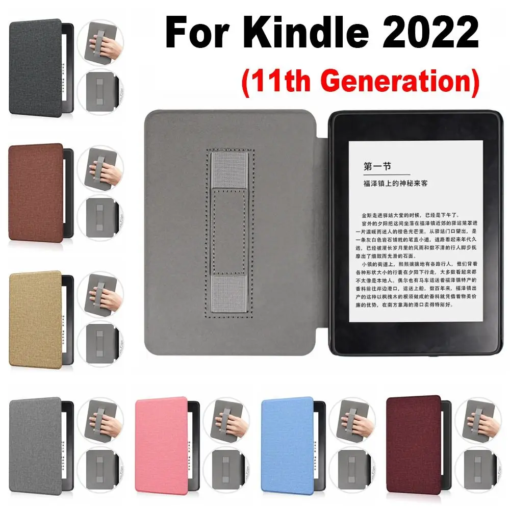 

Hand Support Smart Case PU Leather Auto Sleep/Wake C2V2L3 Protective Shell Funda Shockproof for Kindle 11th Gen 2024