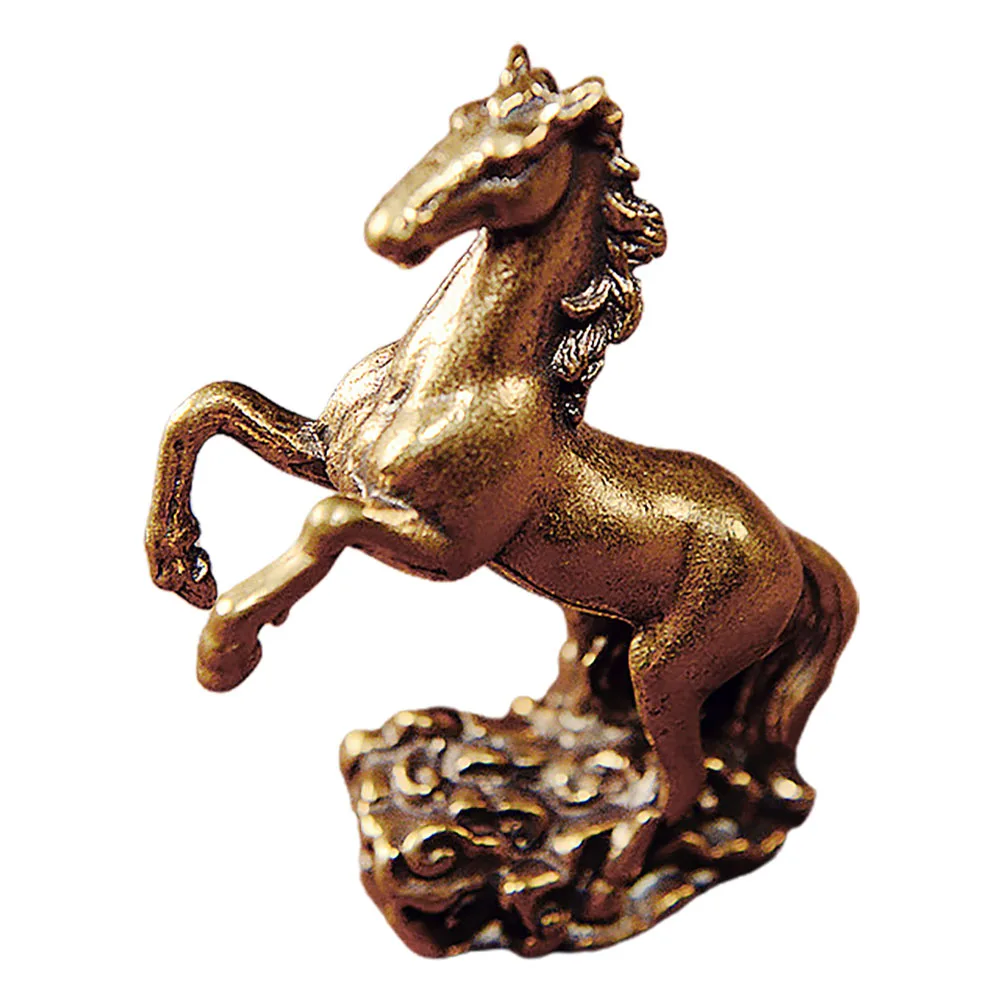 

Brass Horse Standing on Clouds Feng Shui Lucky Statue Chinese Zodiac Ornament for Success Prosperity Home Decor