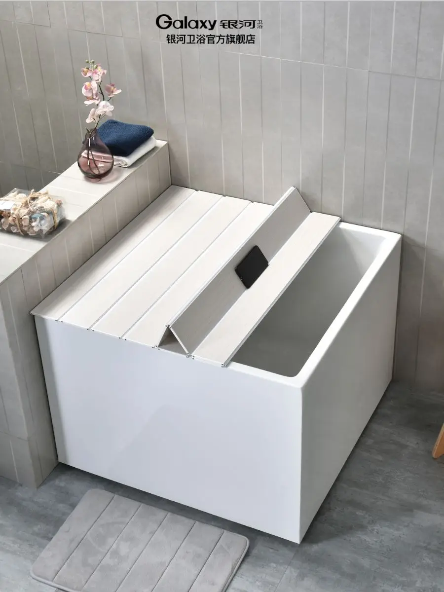 

New Japanese style square deepening small unit bathtub, adult seated deep foam acrylic integrated independent bathtub