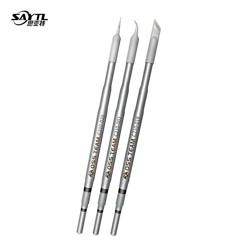 

OSS TEAM Universal JBC C210 Soldering Iron Tips Lead Free Welding Three Types For the T210 Handle For Sugon T26 Solder Station