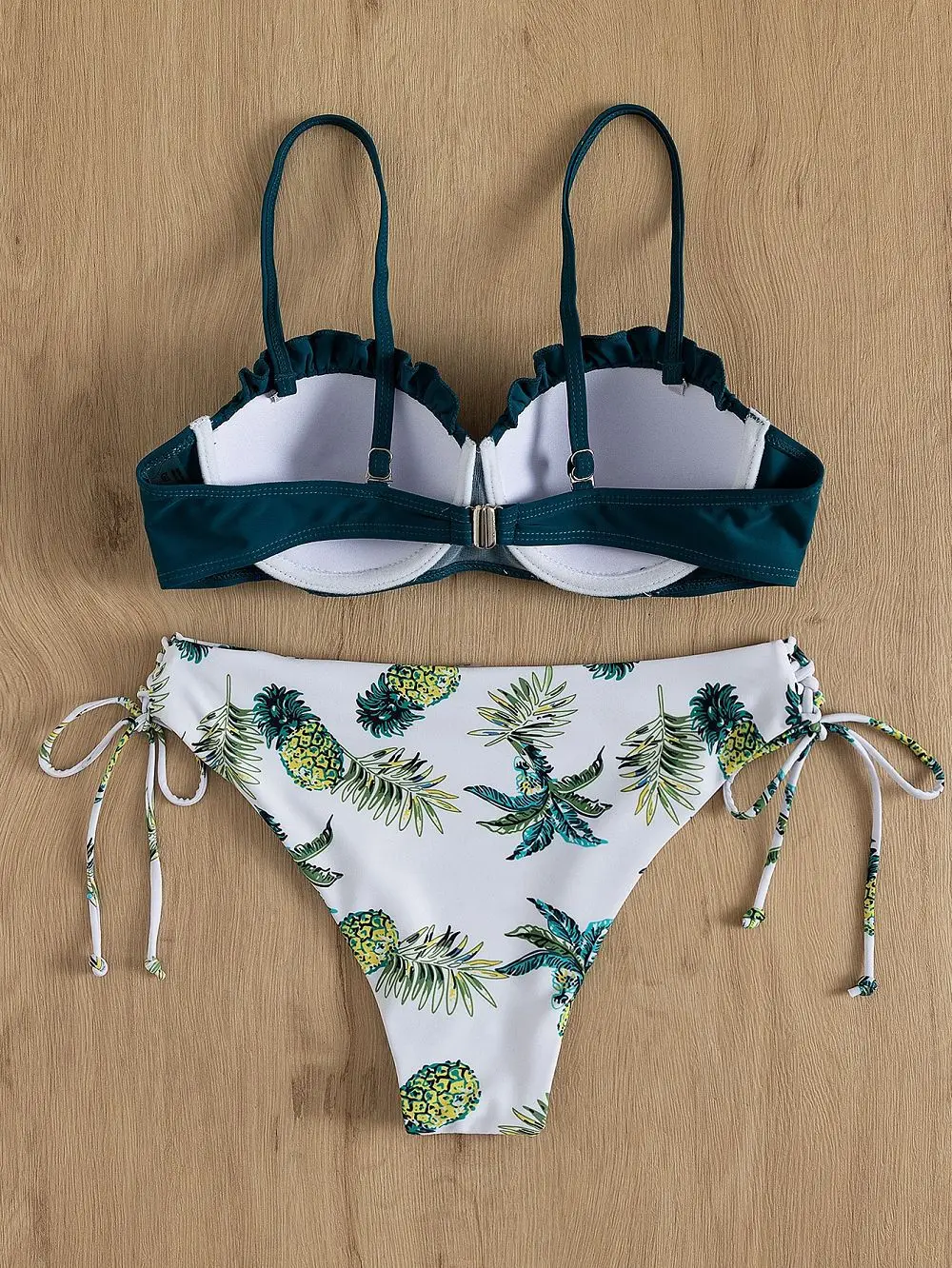2025 Sexy bedrucktes Push-Up-Bikini-Set für Damen, rückenfrei, zweiteiliger Badeanzug mit hoher Taille, verstellbaren Bändern und frech