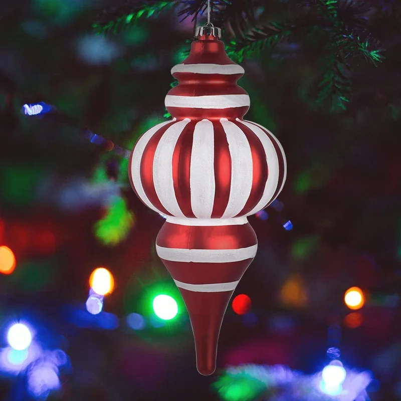 Weihnachten dekorationen große Weihnachten baum dekoration zubehör rot und weiß gemalt kürbis und candy rot und silber runde