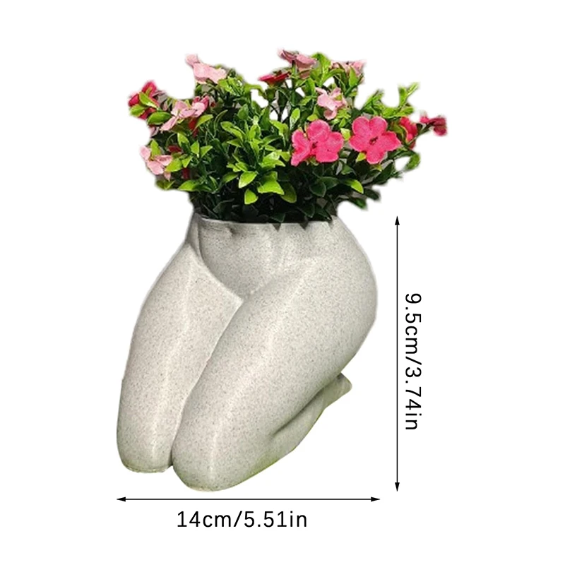 Body Art Vase Female Body Vase Small Resin Flower Vase Decorative Modern Indoor Pot For Home Office Bedroom Butt