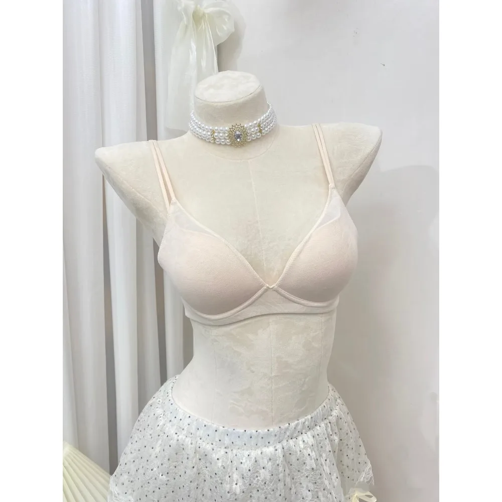 BANERDANNI French Sexy Push Up Bra For Small Bust Wire‑Free Thin Straps Padded Lingerie No Empty Cup Women Underwear Hot Sale