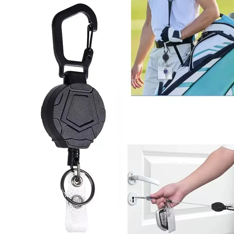 1-5Pcs Tactical ID Badge Reel Universal Anti Theft Design Heavy Duty Carabiner For Tactical Badge Holder Portable Key Chain Ring