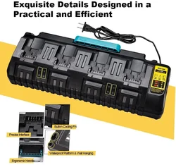 Battery Charger For Dewalt 20V Lithium-ion Battery DCB104 DCB102 Li-Ion Battery DCB118 DCB1418 DCB140 DCB183 DCB200 USB Out 5V