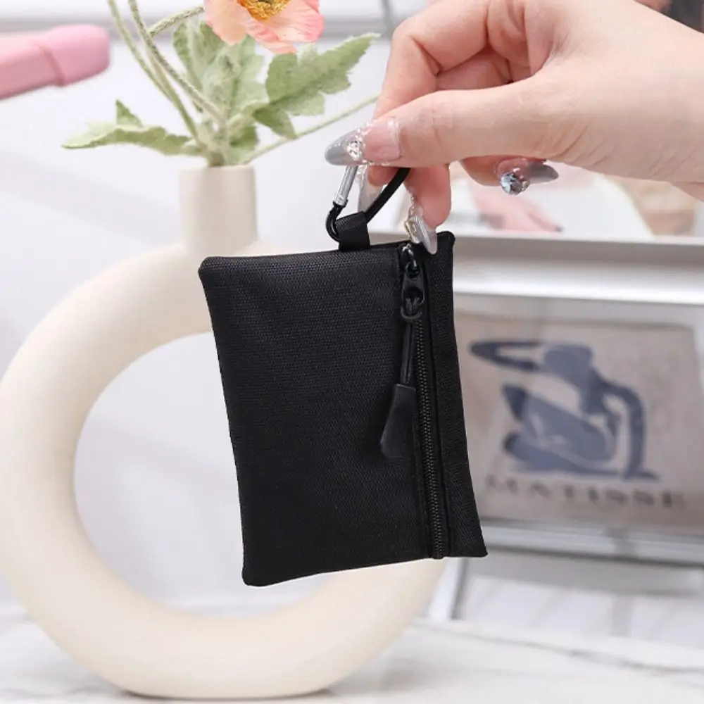 Fashion Korean Style Ox Cloth Coin Purse Zipper Solid Color Small Item Bag Coin Purse Card Bag Card Storage Bag Travel