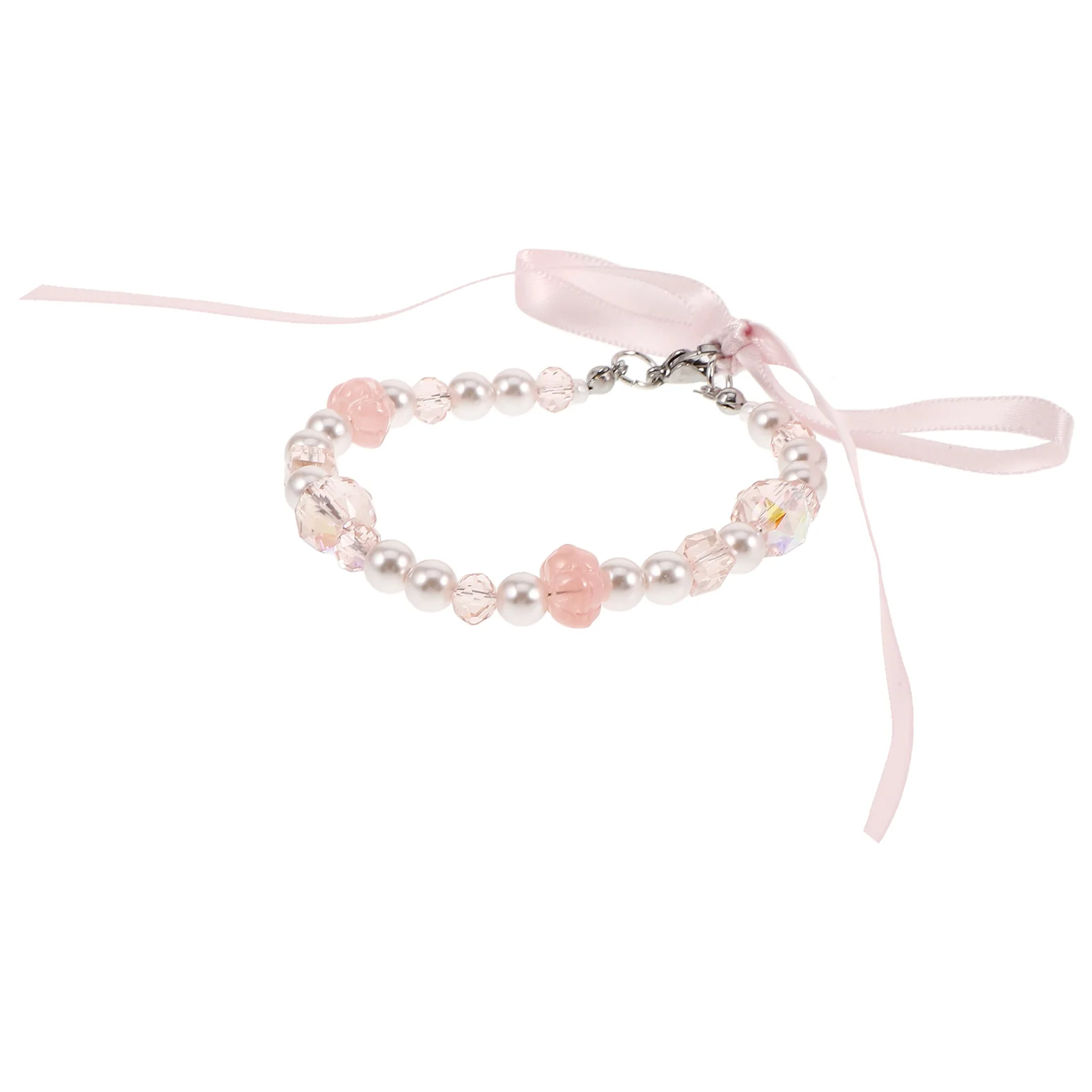 

Bow Artificial Bracelet Beaded Women Adjustable Crafted Girl Jewelry Sturdy Bracelets Elegant Crystal Handmade