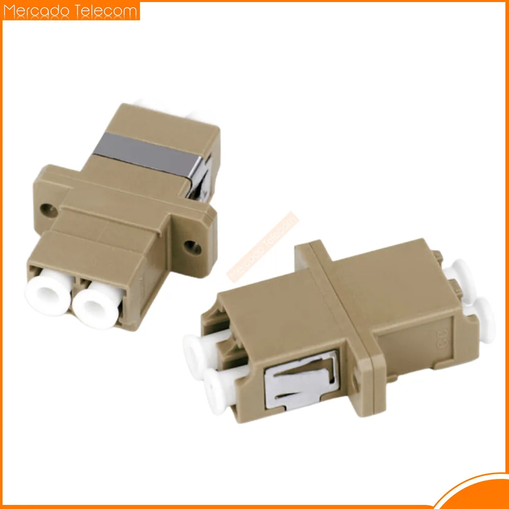 50PCS LC UPC Fiber Optic Connector Adapter LC/UPC OM2 Multimode Flange Duplex Fiber Optical Adapters LC-LC UPC Coupler