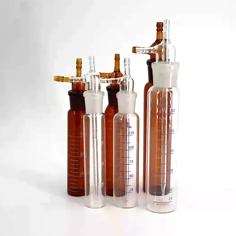High borosilicate glass impact gas sampling bottle brown large impact absorption bottle tube