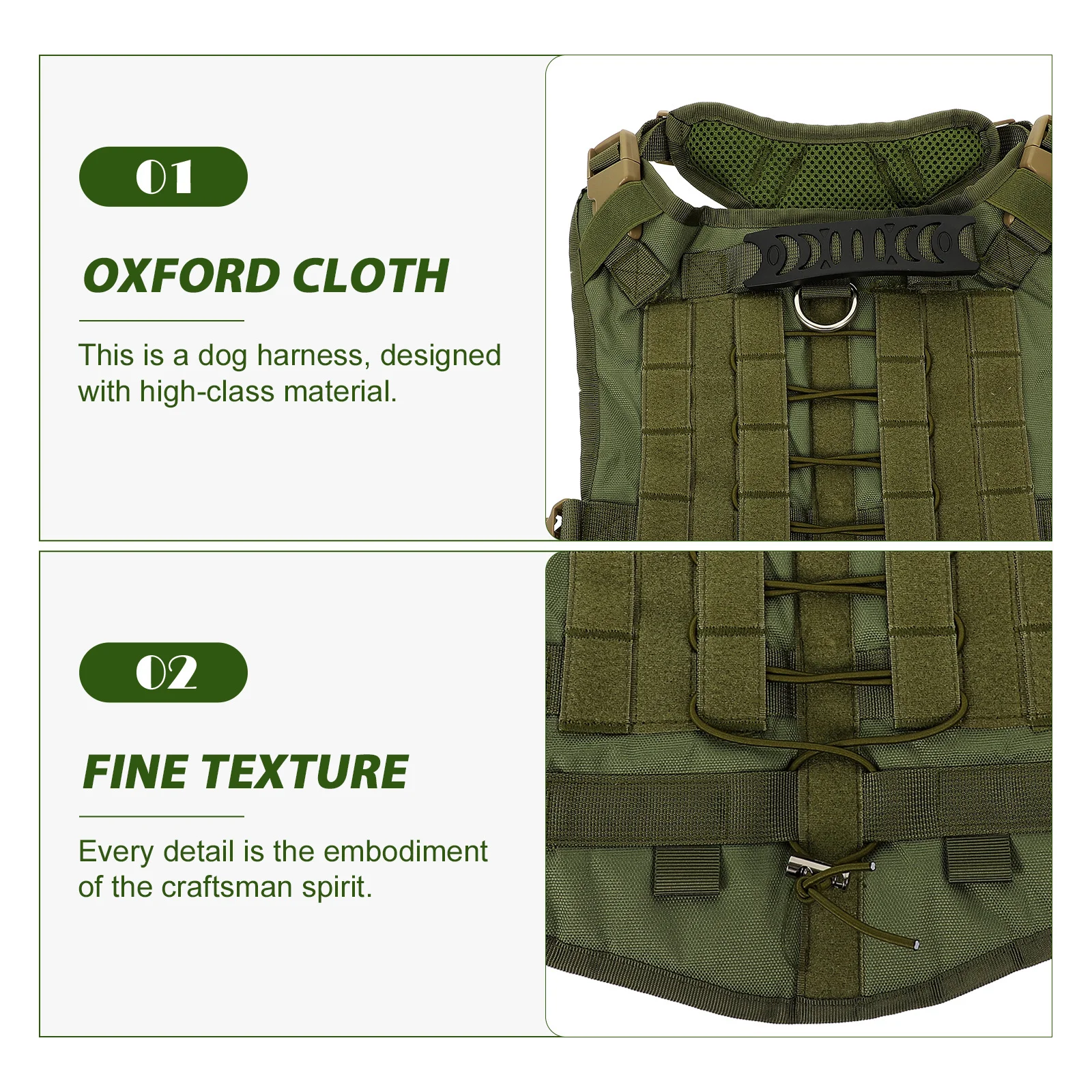 

Dog Harness German Shepherd Vest Outdoor Large Pet Chest Strap Reinforced Tear Resistant Working Service Dog Accessory