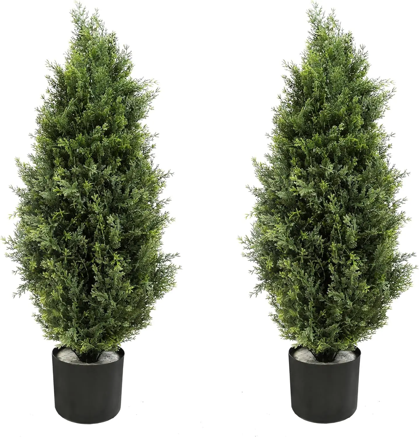 

2 pk - Outdoor Indoor Faux Pine Shrubs Plants, Realistic Fake Plants Front Porch Decor, Artificial Bushes Cypress for Home Fron