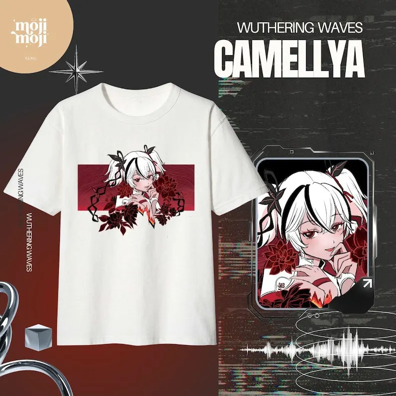 

Рубашка CAMELLYA Wuthering Waves Merch Футболка Wuwa Подарки для геймеров Фан-арт Wuwa Merch Fan