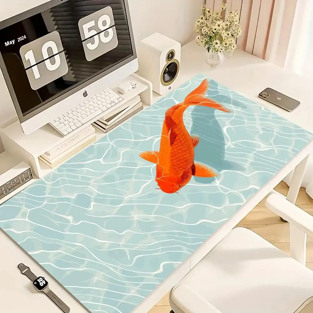 

Японский коврик для мыши Koi Fish Art XXL, настольная клавиатура, настольные коврики, игровой резиновый противоскользящий настольный коврик, компьютерные аксессуары, длинный коврик для мыши