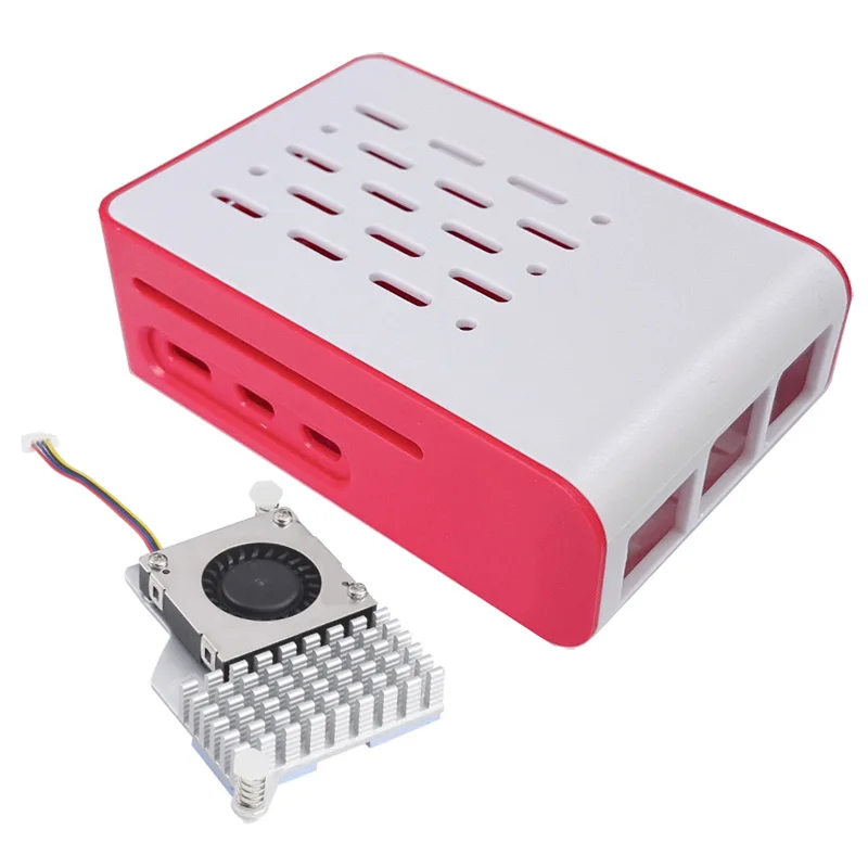 Raspberry Pi 5 8GB/4GB Kit  + PD 27W Power+ Red-White Case + 64GB Card + Card reader +RTC Card + Heat Sink for Raspberry Pi 5